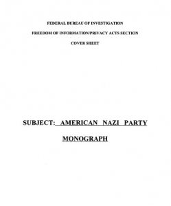 FBI Monograph American Nazi Party