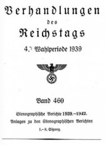 Verhandlungen des Reichstags (4. Wahlperiode 1939)